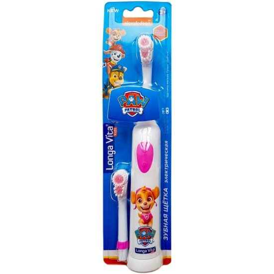 Детская электрическая зубная щетка Longa Vita Paw Patrol розовый, 2 насадки
