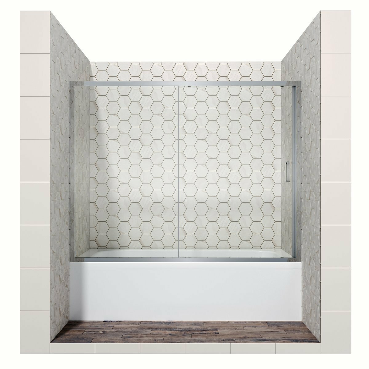 Стеклянная шторка для ванной с раздвижной дверью Ambassador Bath Screen 16041104: ширма для ванны 150 см с покрытием EasyClean