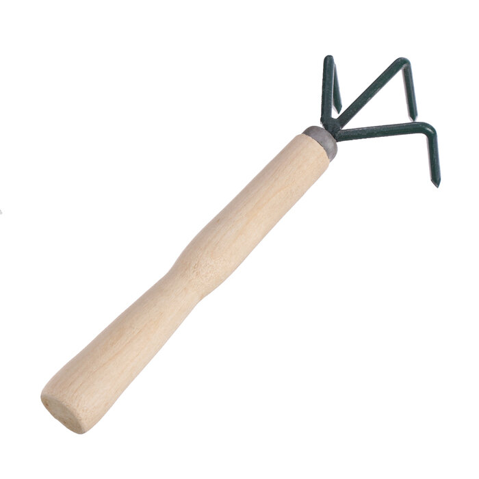 Рыхлитель, длина 24 см, 3 зубца, деревянная ручка, Р-3-1 м - фотография № 2