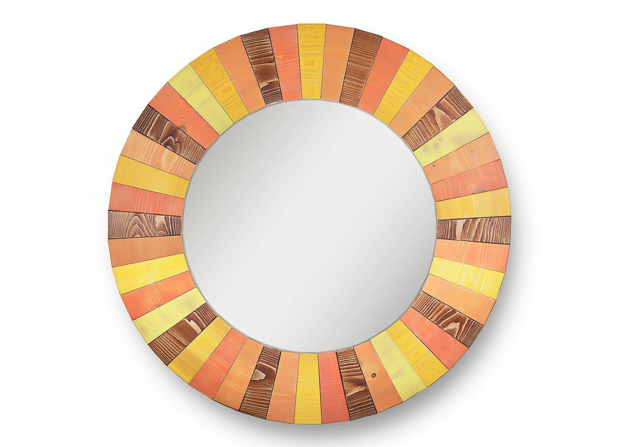 Зеркало deti-colors сосна оранжевый широкое 72см - фотография № 1