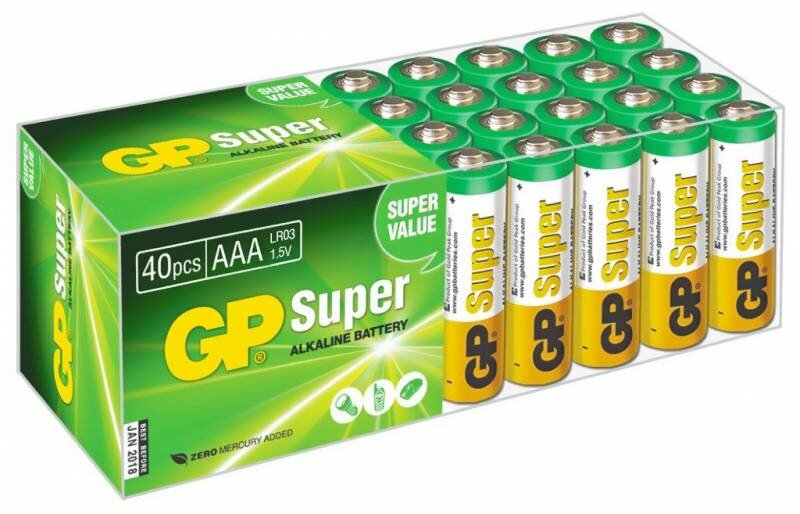 Батарейка AAA GP, 40шт. Super Alkaline 24A LR03