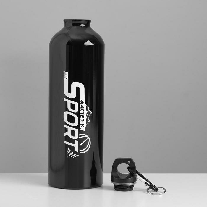 Фляжка-бутылка для воды "Мастер К.", 750 мл, 7 х 24.5 см, черная - фотография № 2