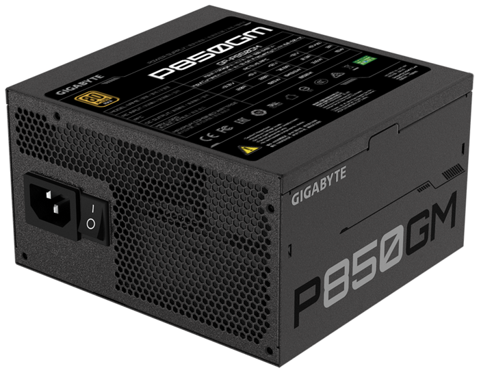 GIGABYTE Блок питания 850Вт GIGABYTE P850GM GP-P850GM ATX12V V2.31 (20/24+4/8+6/8pin, вентилятор d120мм) + кабель питания (ret)