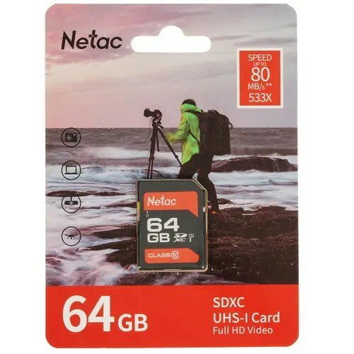 Netac SecureDigital 64GB P600 Standard SD , Retail version NT02P600STN-064G-R