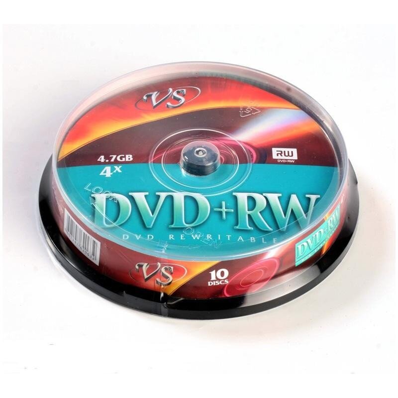 Компакт диск VS DVD+RW, скорость записи 4x, 4,7 гб, 10 шт (VSDVDPRWCB1001)