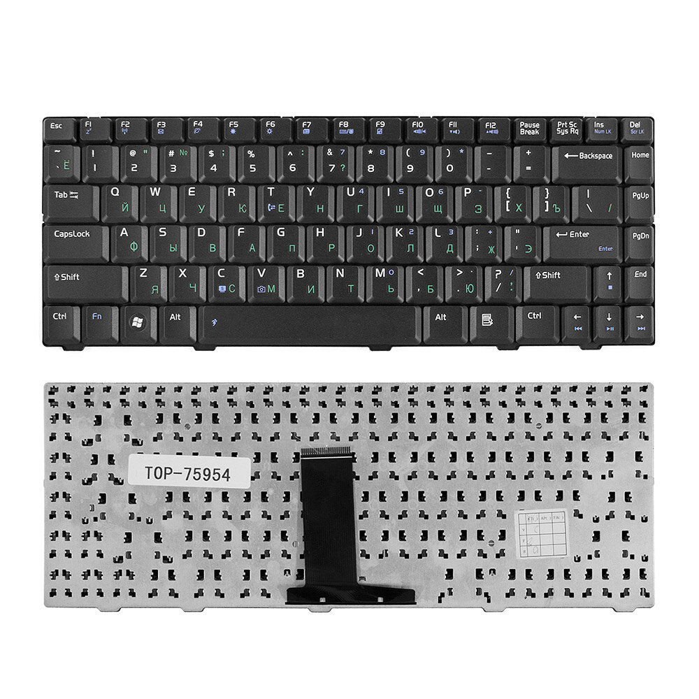 Клавиатура для ноутбука Asus F80 F83 X82 Series. Плоский Enter. Черная без рамки. PN: V020462IS1.