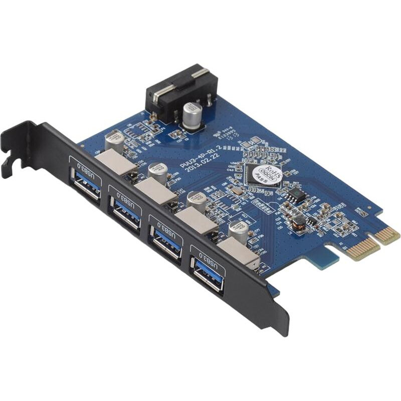 Контроллер PCI-E на 4xUSB-A 3.0 Orico PVU3-4P черный (ORICO-PVU3-4P)