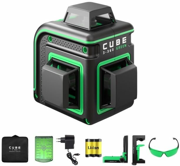 Лазерный нивелир ADA Cube 3-360 GREEN Home Еdition [а00566]