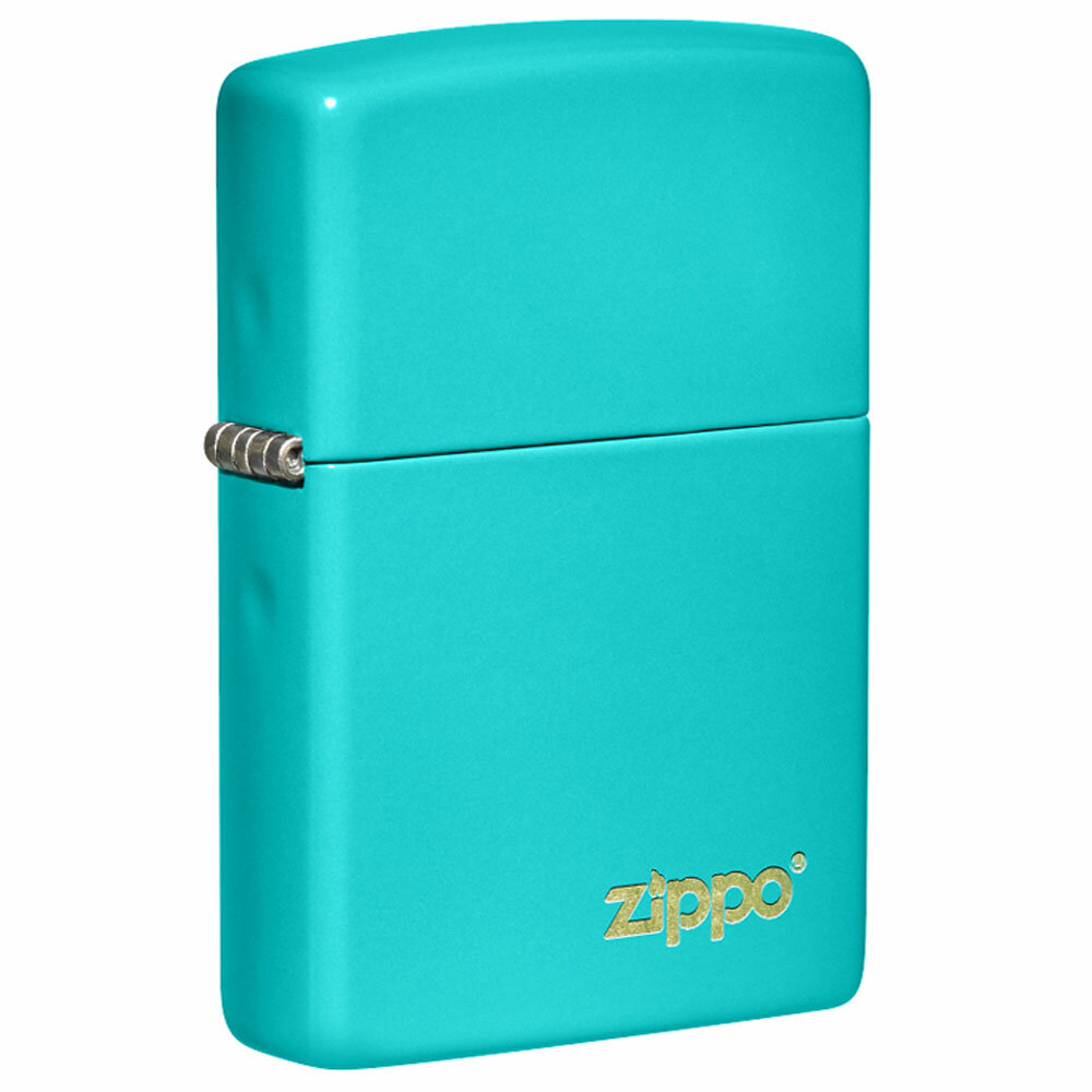 Зажигалка Zippo Classic Logo Flat Turquoise 49454ZL - фотография № 1