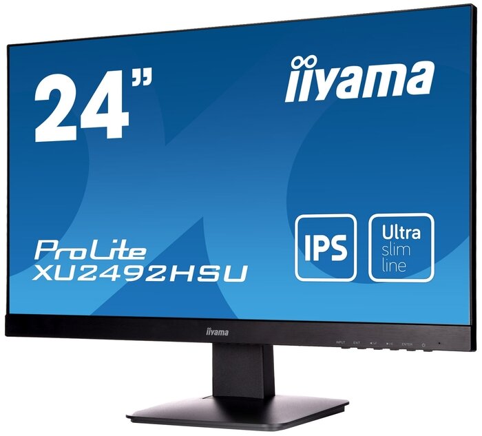 iiyama Монитор 23.8 iiyama ProLite XU2492HSU-B1 1920x1080, черный (D-Sub, HDMI, DP, MM, USB Hub)