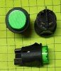 Кнопка SС 7087 4с без фиксации подсв.220V зеленая 2x off-(on)