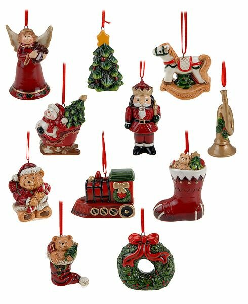 Набор керамических игрушек рождественская сказка 5-7.5 см 24 шт Koopman International AAA502000/AAA502019