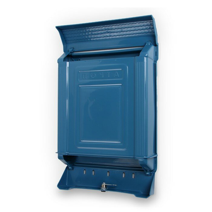 Ящик почтовый, пластиковый, "Декор", с замком, синий - фотография № 6