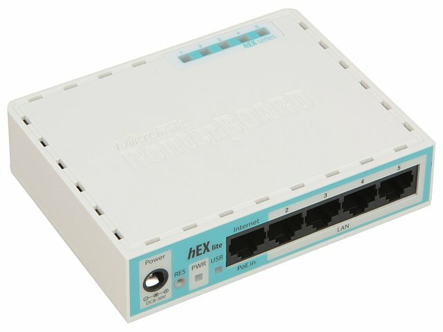 Маршрутизатор MikroTik Маршрутизатор MikroTik hEX lite RB750r2 4 порта 100Мбит/сек. + 1 порт WAN 100Мбит/сек. (ret)