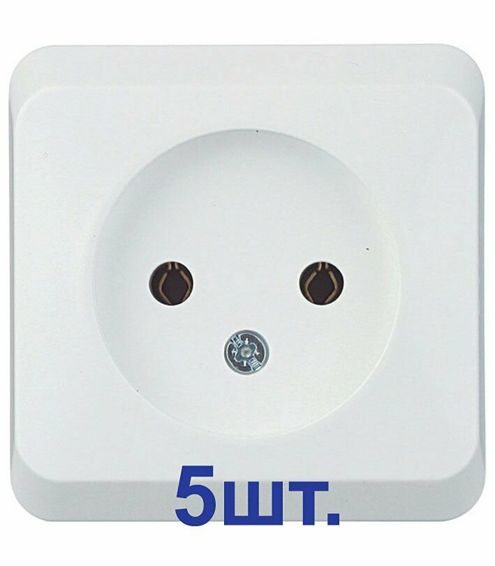 Розетка Schneider Electric Этюд PA16-001B открытая установка белая без заземления (5 шт.)