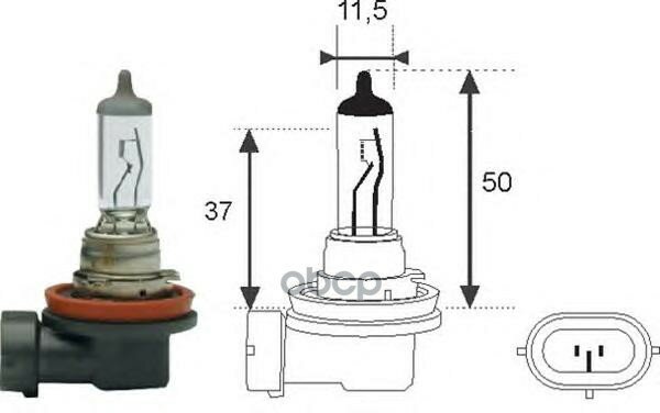  H8 12v [Standart] 35w 12v Pgj19-1 MAGNETI MARELLI . 002547100000