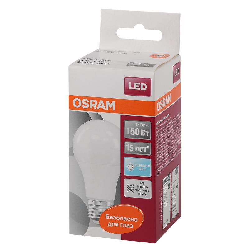 Лампа светодиодная Osram 13 Вт E27 грушевидная 4000 К нейтральный белый свет, 1359238