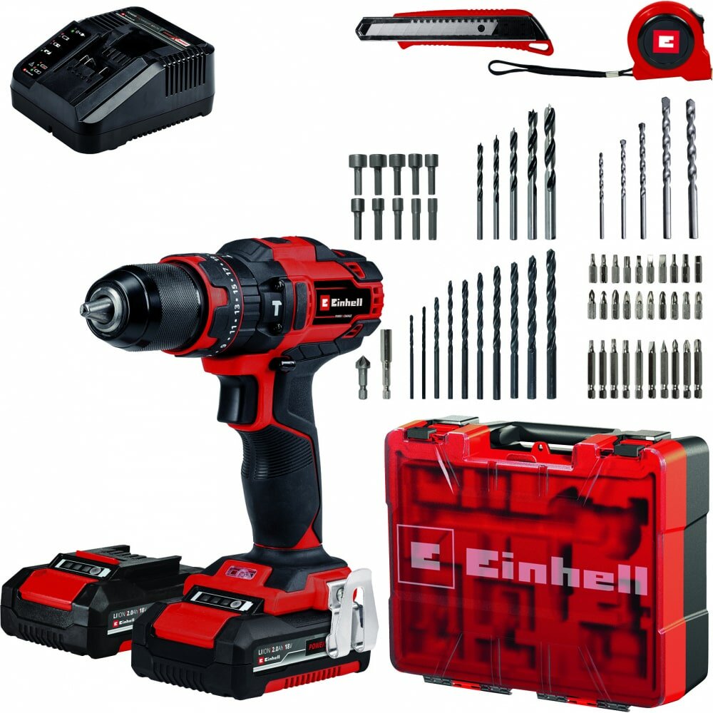 Einhell Дрель-шуруповерт ударная аккумуляторная PXC TE-CD 18/40 Li-i +64 2x2.0 Ah 4513992