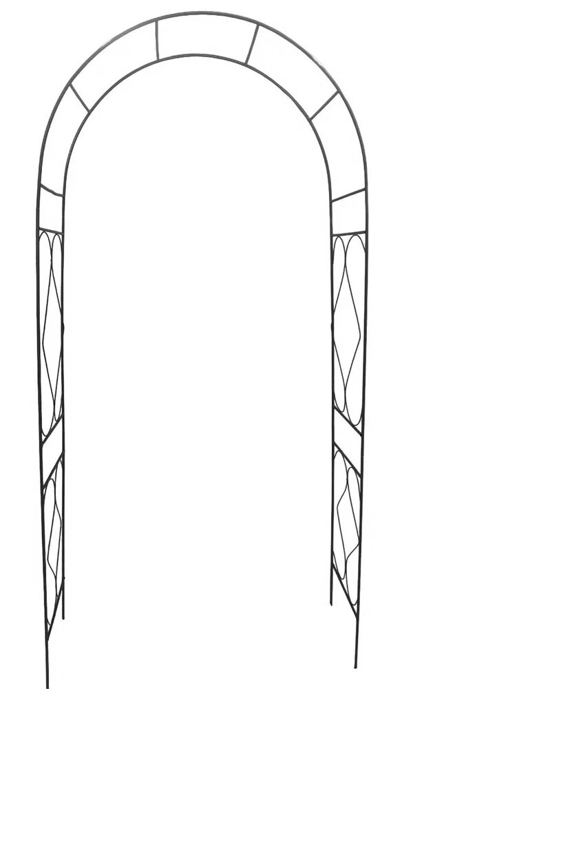 Арка садовая металлическая для растений (для сада) Ромб-3 разборная бронза, 240х110х40см., труба d=10 - фотография № 1