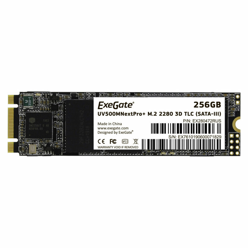 SSD диск EXEGATE UV500MNextPro+ 256 Gb M.2 2280 3D TLC (SATA-III)