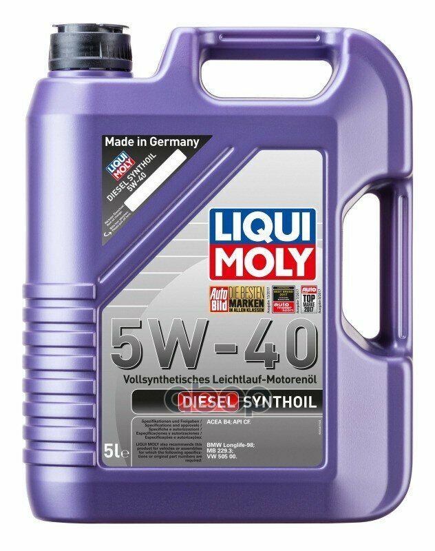 Liqui moly Масло Мотор Diesel Synthoil 5w-40 (5 Л.)