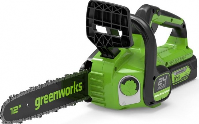 Пила цепная аккумуляторная GreenWorks GD24CS30K4 24V 30см бесщеточная c АКБ 4 А/ч и ЗУ