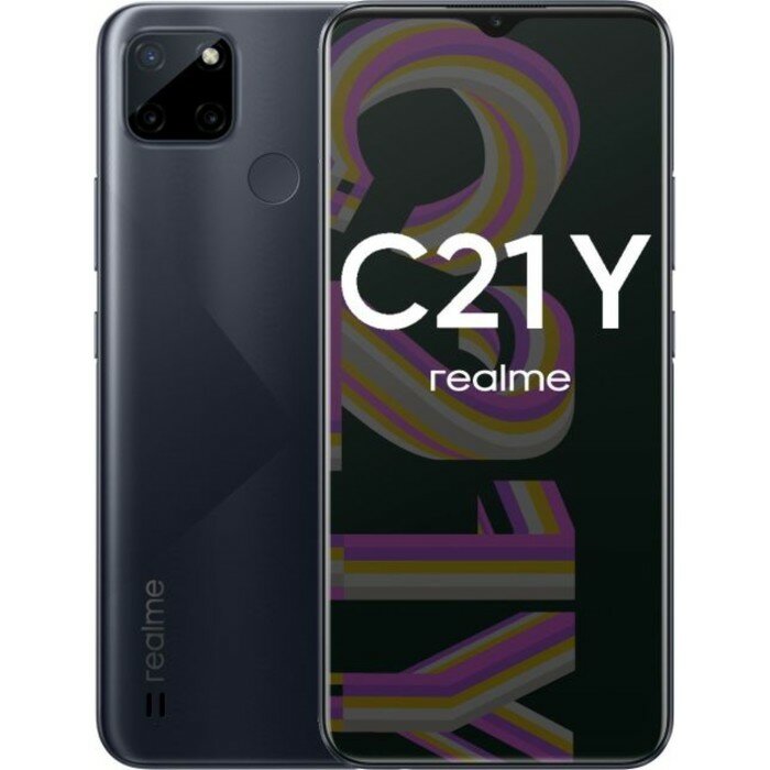 Смартфоны Realme Смартфон Realme C21Y, 6.5", LCD, 2 sim, 3 Гб, 32 Гб, 13 Мп, 5 Мп, 5000 мАч, NFC, черный