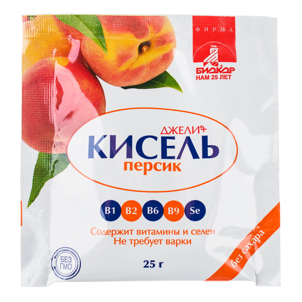 ДЖЕЛИ+ Кисель Персик без сахара, 25 г