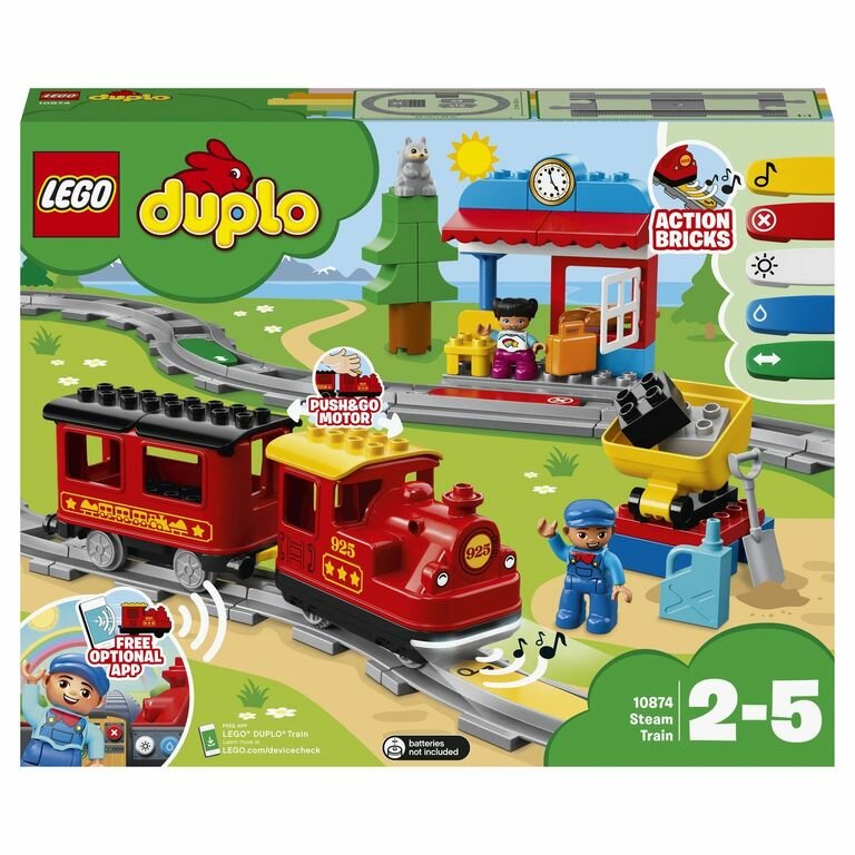 LEGO Duplo Town Конструктор Поезд на паровой тяге, 10874