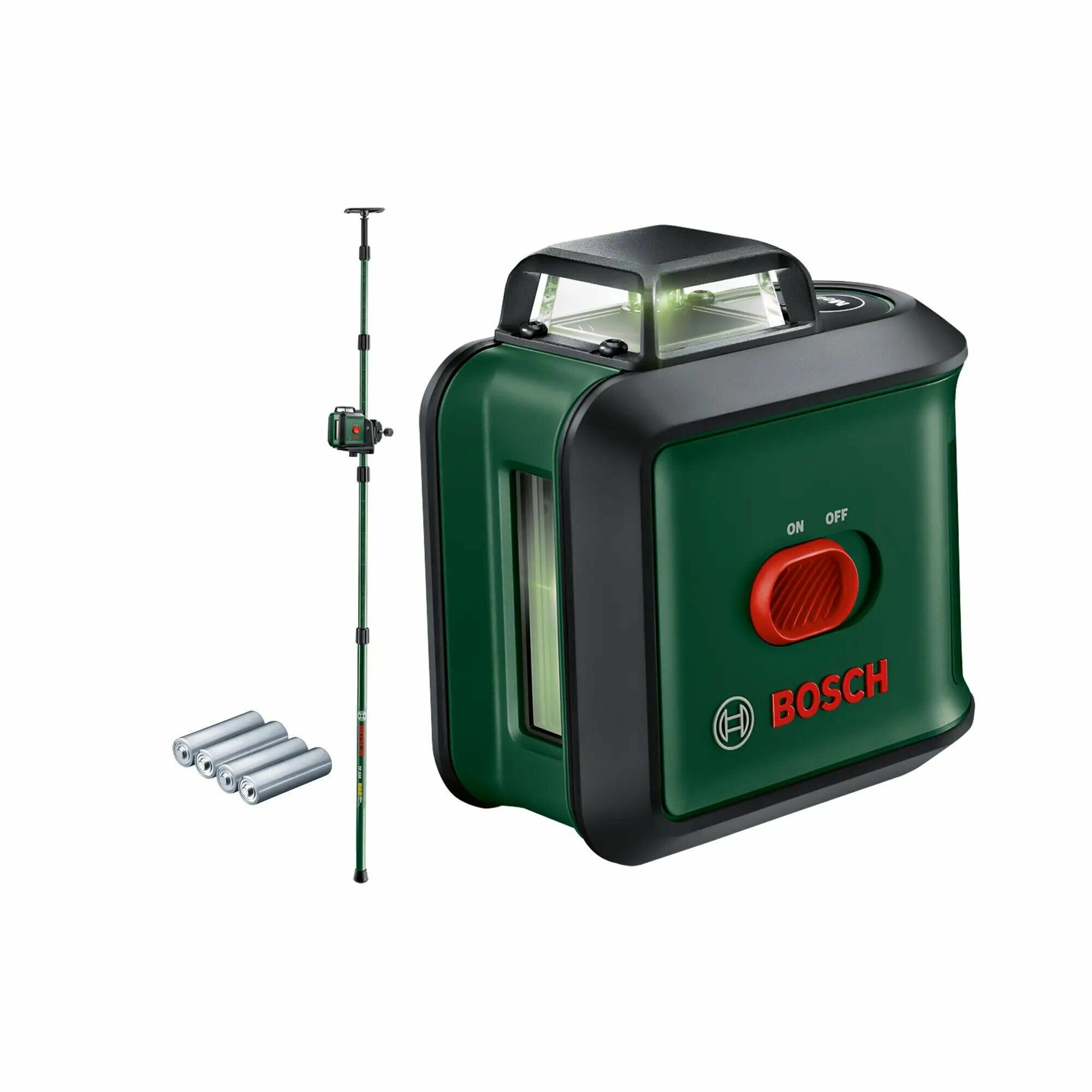 Уровень лазерный / нивелир Bosch UnivLevel 360 Maxi Set зеленый луч +штанга TP320 0603663E02 - фотография № 1