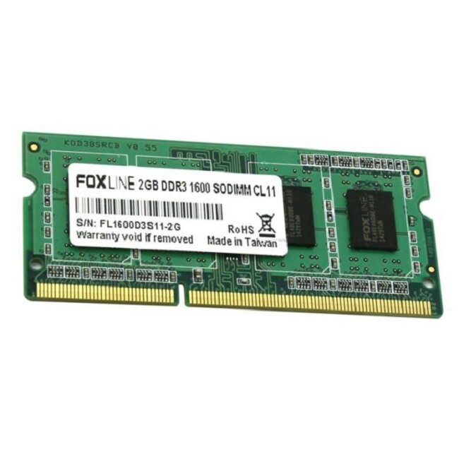 Оперативная память Foxline DDR3 1600 (PC 12800) SODIMM 204 pin, 1x2 Гб, CL 11