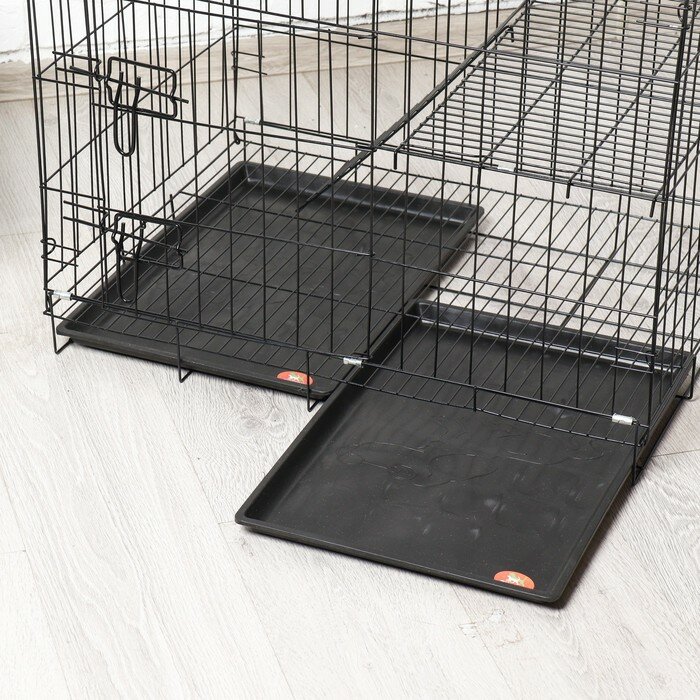 Клетка для собак и кошек, двухъярусная 70 х 50 х 60 см, чёрная - фотография № 10
