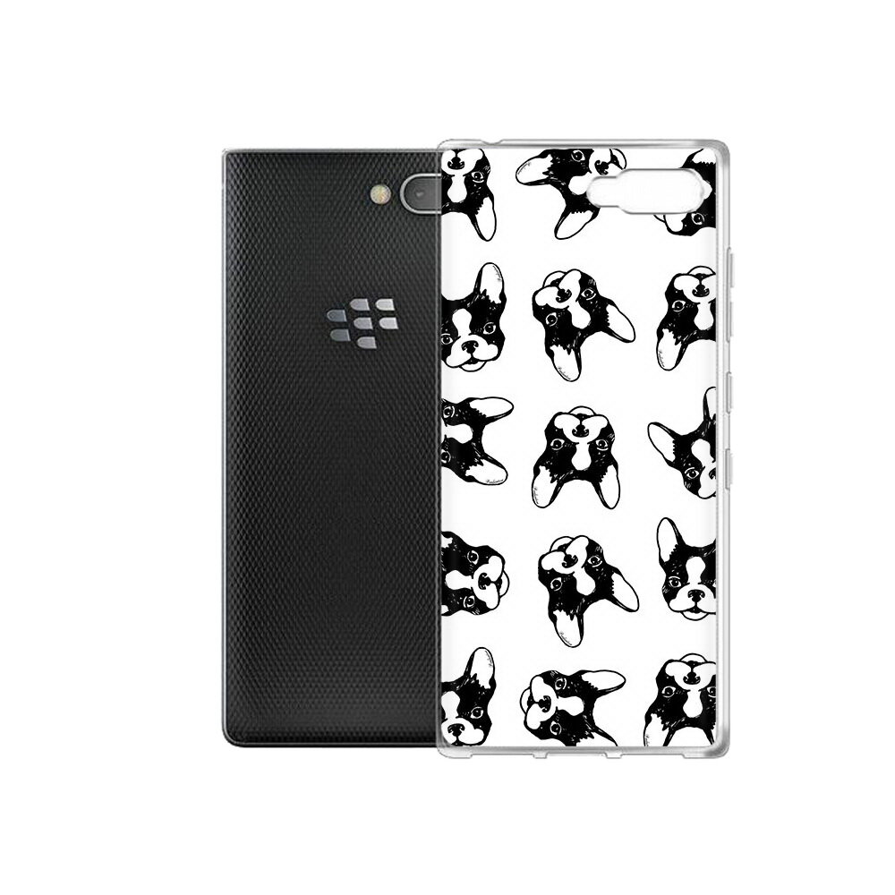 фото Чехол задняя-панель-накладка-бампер MyPads черно белые собачки для BlackBerry KEY2 противоударный