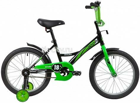 Детский велосипед Novatrack Strike 20 (2020) Черный-зеленый