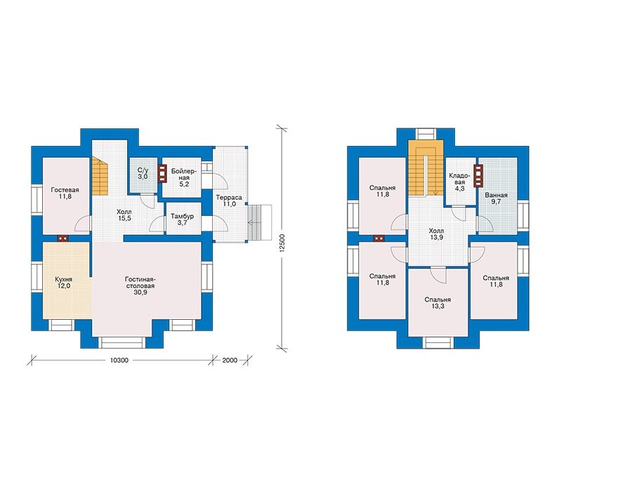 Проект дома Plans-39-10 (156 кв.м, поризованный кирпич) - фотография № 3