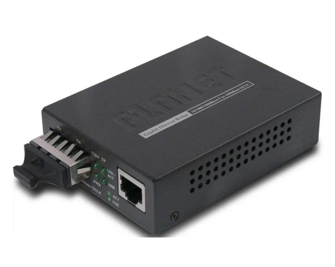 Умный медиаконвертер Planet GST-802 10/100/1000Base-T to 1000Base-SX Smart Gigabit Converter