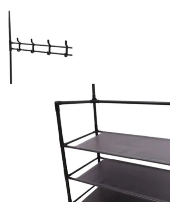 Шкаф-стеллаж с вешалкой "Стокгольм" 158 x 80 x 28см, черная - фотография № 10