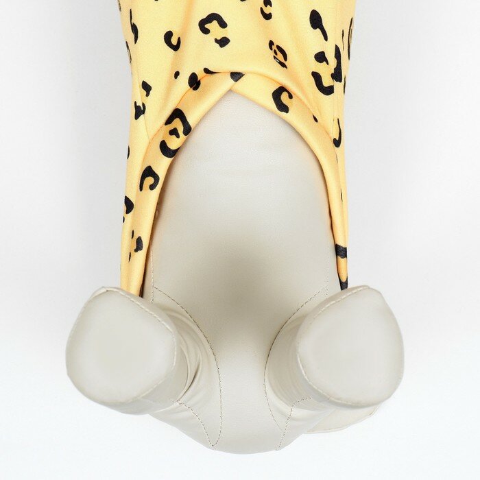 Пижон Толстовка "леопард", размер XL (ДС 40, ОШ 40, ОГ 50 см), желтая - фотография № 5