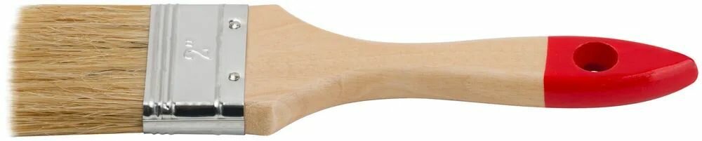 Кисть флейцевая , натур. cветлая щетина, деревянная ручка 100 мм - фотография № 1