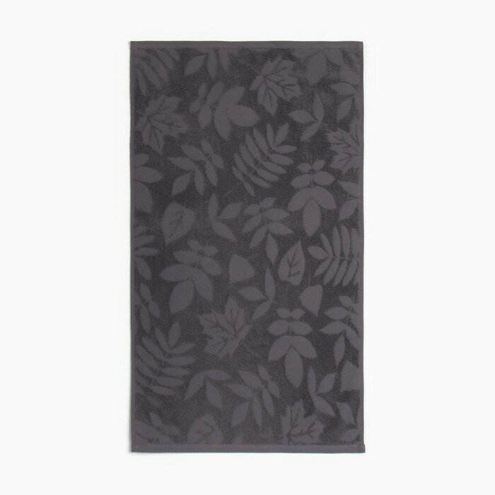 LoveLife Полотенце махровое жаккардовое LoveLife Leaves 70х130 см, цвет тёмно-серый, 100% хл, 500 гр/м2 - фотография № 2