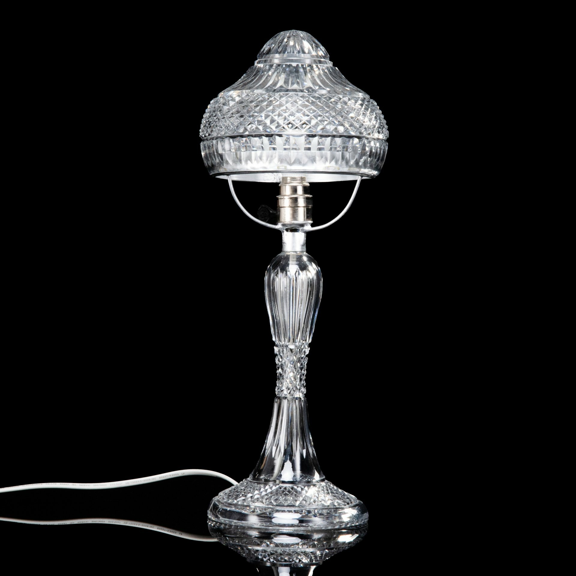 фото Лампа настольная, хрусталь, гранение, нержавейка, Западная Европа, 1900-1940 гг.