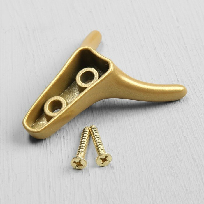 Крючок мебельный CAPPIO YAK, двухрожковый, цвет матовое золото - фотография № 6