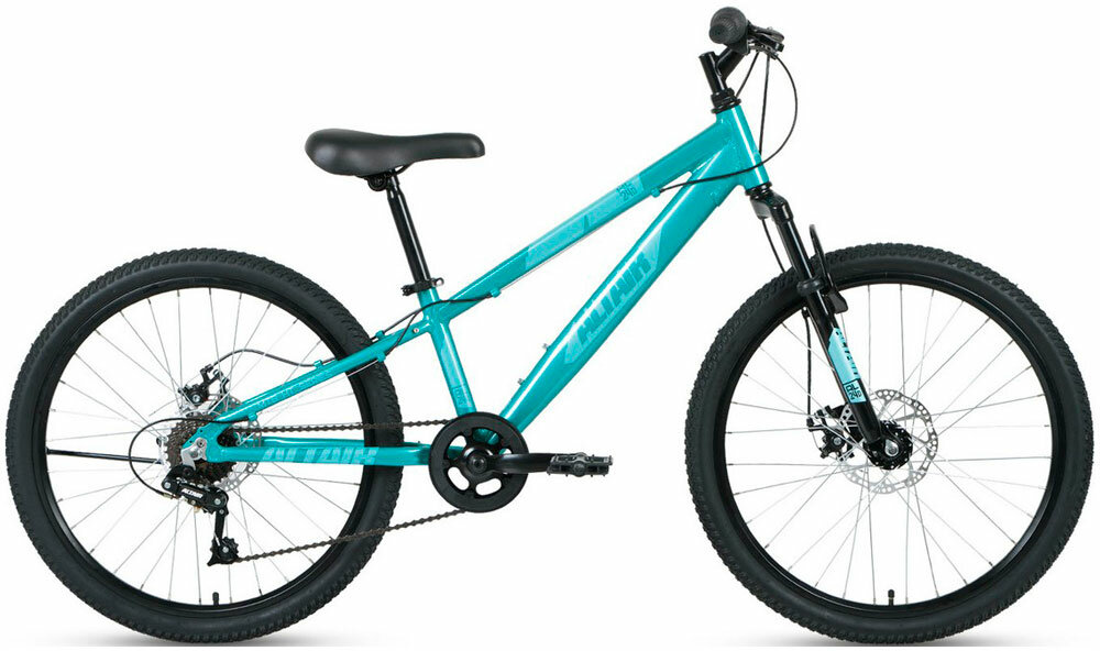 Велосипед горный подростковый Altair AL 24 D 2021 рост 12'' бирюзовый/зеленый RBKT1J347004