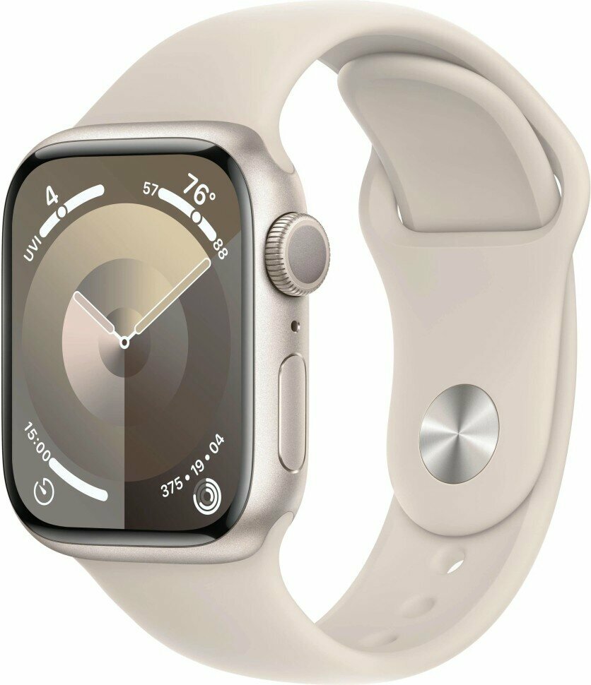 Apple Watch S9 41 мм Aluminium Case, Starlight Sport Band, S/M