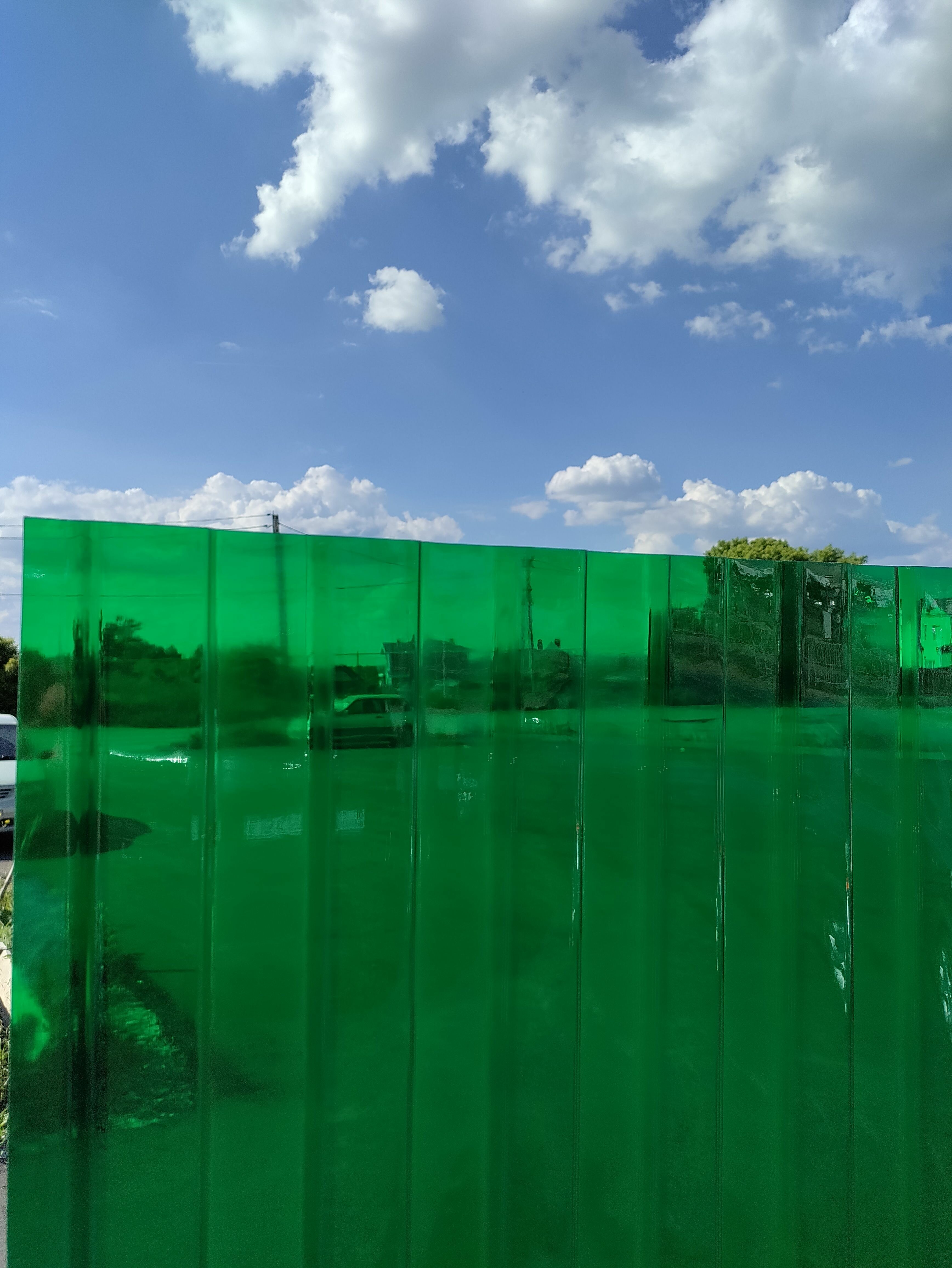 Профнастил пластиковый 0,7мм 1800 х 900мм прозрачный зеленый (упаковка 10 шт.) - фотография № 1
