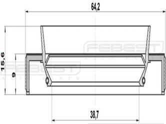 Сальник привода (40x64x9x15.6) Febest 95HBY-40640916R Toyota: 9031140031 90311-40036 9031140026 Lexus Ct (Zwa1_).