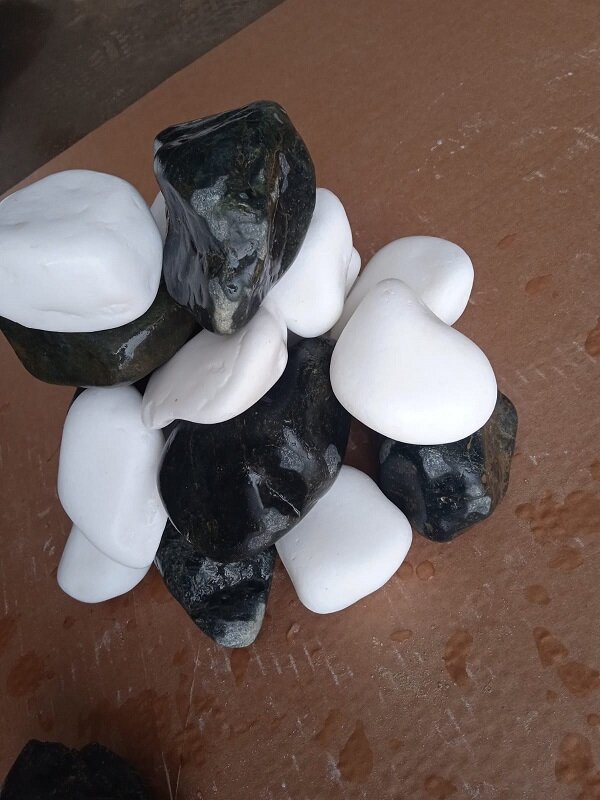 Микс Нефрит/Кварц шлифованные (размер 7-15 см) камни для печи бани и сауны упаковка 10 кг