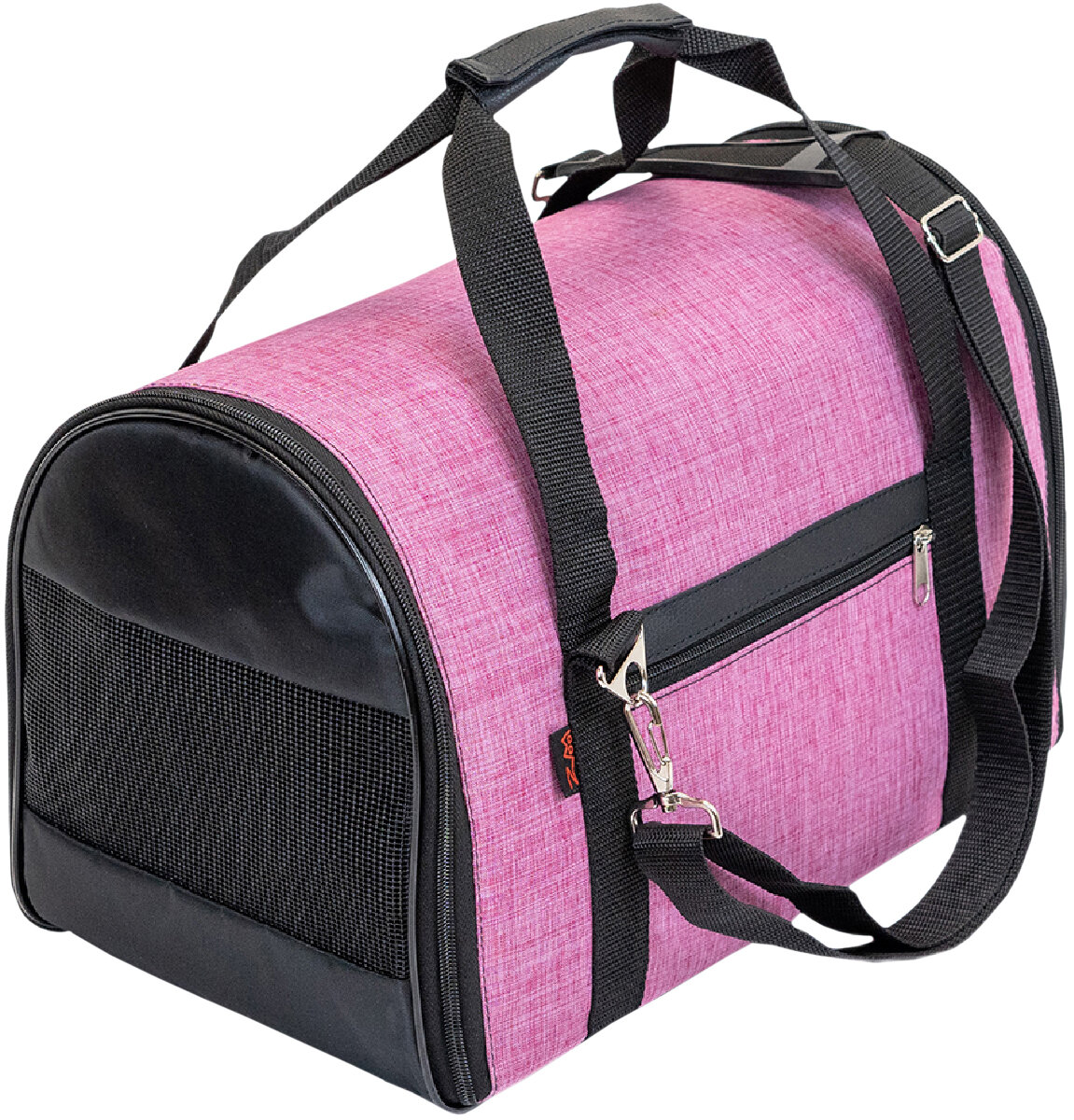 фото Сумка переноска раскладная ZooM Сlassic 4 кармана нейлон жаккрад розовая 47 х 35 х 31 см (1 шт)