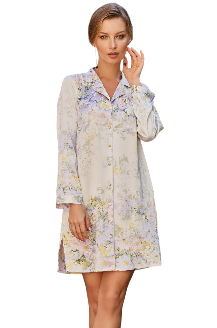 Mia Amore Шелковая рубашка Mia Amore Лилианна (70% нат. шелк) (XL(50) / молочный) - фотография № 1