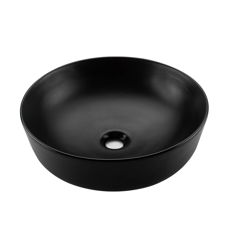 раковина для ванной к столешнице.накладная. Gappo GT105-8 ,чёрный (415*415*135mm) - фотография № 1